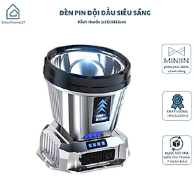 Đèn Pin Đội Đầu Siêu Sáng, Chống Thấm Nước, Cổng Sạc UBS/TYPE-C Tiện Lợi, Dùng Sạc Điện Thoại, Cắm Trại Du Lịch - HÀNG CHÍNH HÃNG MINIIN