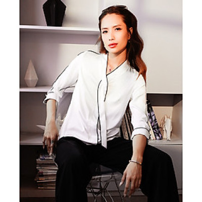 Áo Viền Tương Phản Emile TOP144 Thời trang thiết kế Hity