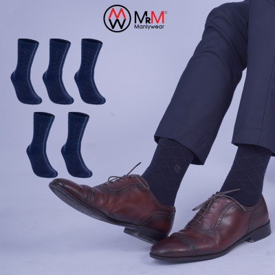 Hộp 5 đôi tất vớ đi giày tây nam công sở cổ cao MRM Manlywear, sợi cotton organic cao cấp thoáng khí, chống hôi chân