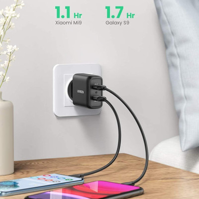 Ugreen UG10216CD161TK 36W QC3.0 2 cổng USB màu Đen Củ sạc nhanh - HÀNG CHÍNH HÃNG
