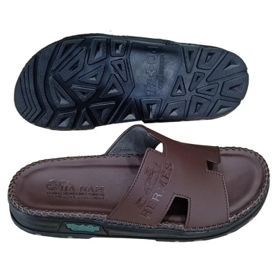 Dép Nam Da Bò HA NAM Đế Siêu Nhẹ Khâu Chỉ Toàn Bộ DNA22039