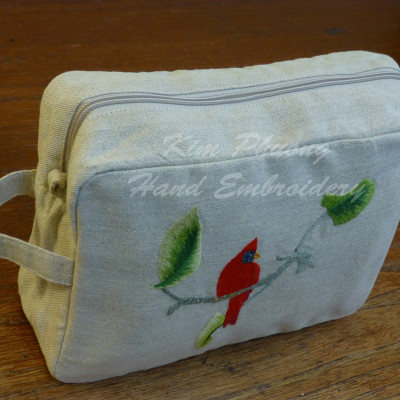 Túi vải thêu tay đựng đồ dùng cá nhân 