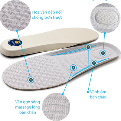 Lót giày mặt vân massage lòng bàn chân buybox BBPK06
