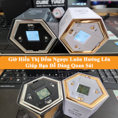 Đồng Hồ Pomodoro Hình Khối Lục Giác KUNBE Đếm Ngược Hẹn Giờ Nấu Ăn, Tập Thể Dục, Quản Lý Thời Gian Hiệu Quả