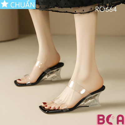 Dép Guốc Quai Trong Suốt cao 6 phân RO664 ROSATA tại BCASHOP đế xuồng nổi bật và cuốn hút hơn trong mọi hoàn cảnh