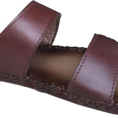 Dép nam quai ngang TRƯỜNG HẢI  đế âm dép hai quai da bò thật cao cấp mặt đê cao su chống mòn không trơn THQN611 