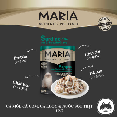 Pate Cho Mèo Maria nhập khẩu Thái Lan (1 hộp 12 gói 70g)