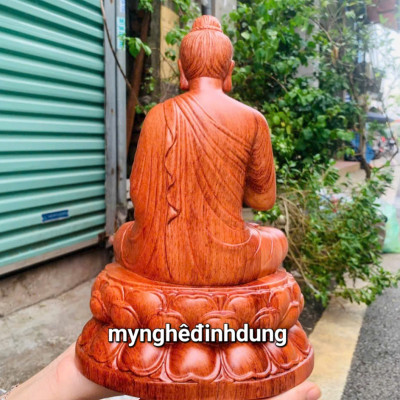 Tượng phật thích ca bằng gỗ hương đá tuyệt đẹp kt cao 30x15x15cm