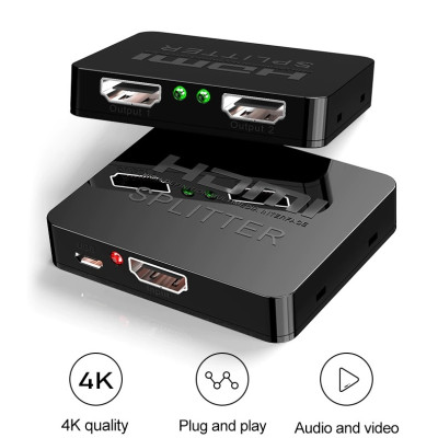 SOAIY Bộ Chia HDMI 1 Ra 2 Chất Lượng 4K Video Switch HDMI Switcher Splitter 1X2 - Hàng Nhập Khẩu