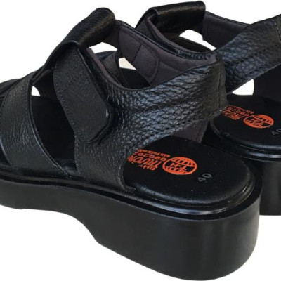 Giày sandal nam Trường Hải da bò thật mềm mại cao 5cm  màu đen đế PU siêu nhẹ không trơn trượt  chắc chắn  HÌNH ẢNH THẬT SD791