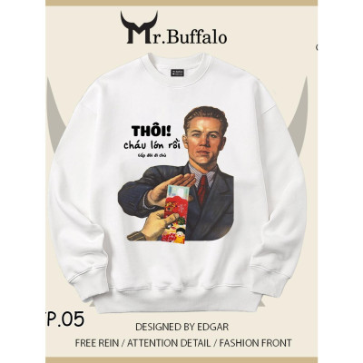 Áo Sweater Thôi Gấp đôi đi chú size 40kg tới 100kg Mr.Buffalo