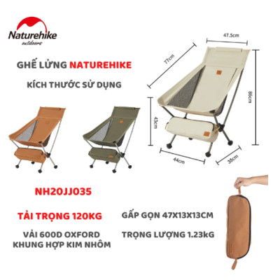 Ghế tựa lưng gấp gọn YL09 NatureHike NH20JJ035