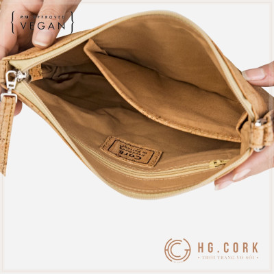 Túi Đeo Chéo Nữ Cao Cấp - CROSSBODY PURSE - HGcork Corkor CK158 - Vật liệu da cork thực vật thuần chay - Sản phẩm Handmade, Sản xuất tại Bồ Đào Nha
