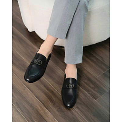 Giày Tây Nam Không Dây Đai Ngang ( Xả Kho ) - Da Mềm Đế Cao Su Mềm Mã D07-PVC