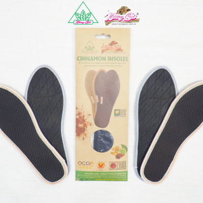 Lót giày lưới 2 lớp Hương Quế CI-06 làm từ vải lưới 2 lớp - vải cotton - bột quế giúp êm chân - ấm chân - phòng cảm cúm