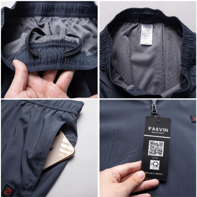 Bộ quần áo gió nam FASVIN BC22541.HN vải thể thao cao cấp 02 lớp lót lưới hàng chính hãng