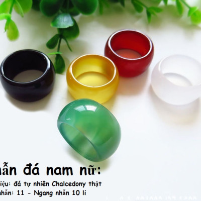 Nhẫn Nam, Nữ, Chất liệu đá Thạch Anh Thật, đẹp xuất sắc