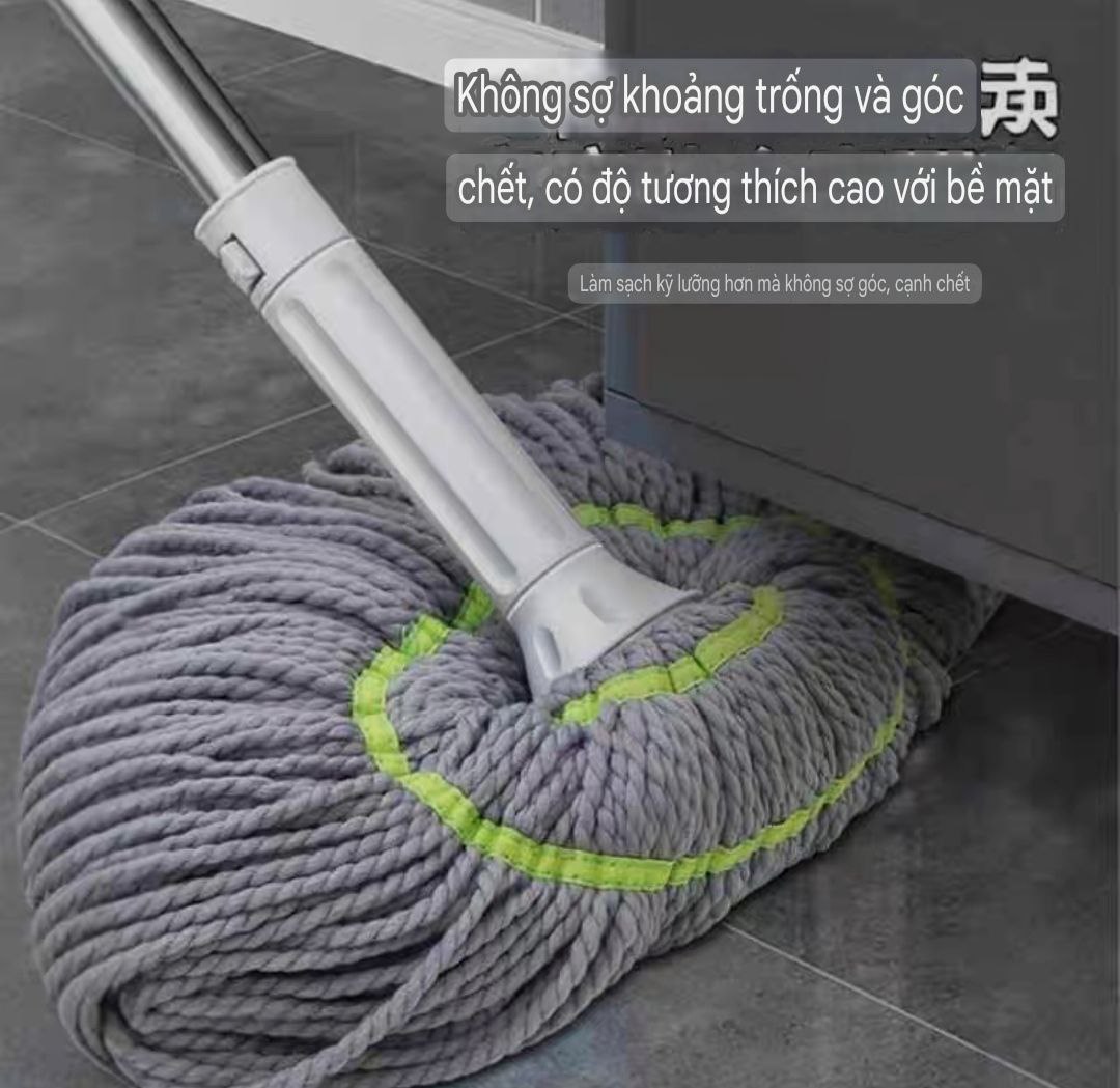 CÂY LAU SỢI VẮT TRỢ LỰC TỰ HÃM THÔNG MINH CÂY LAU MOP SỢI LAU SIÊU THẤM MỀN MẠI VÀ BỀN KHÁNG KHUẨN HÀNG XUẤT KHẨU CAO CẤP - HW007K65QN