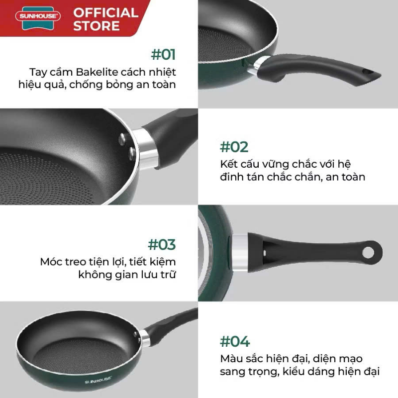 Chảo chống dính đáy từ Sunhouse ECO SHM plus