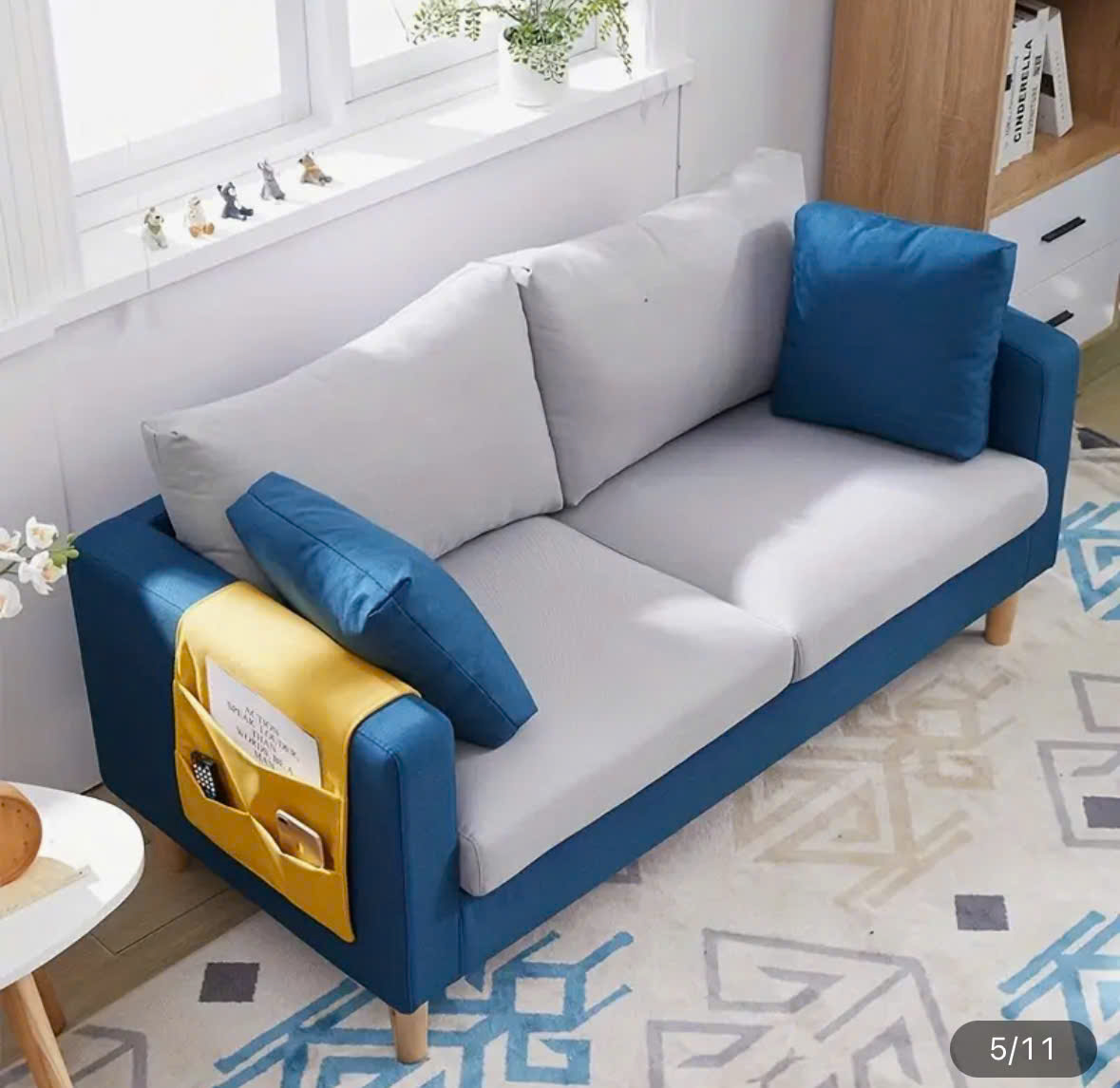 Sofa Tundo Contemporary Japanese-Inspired Sofa with Storage - 2-Seater, Removable & Washable Cover, Hardwood Frame for Living Room