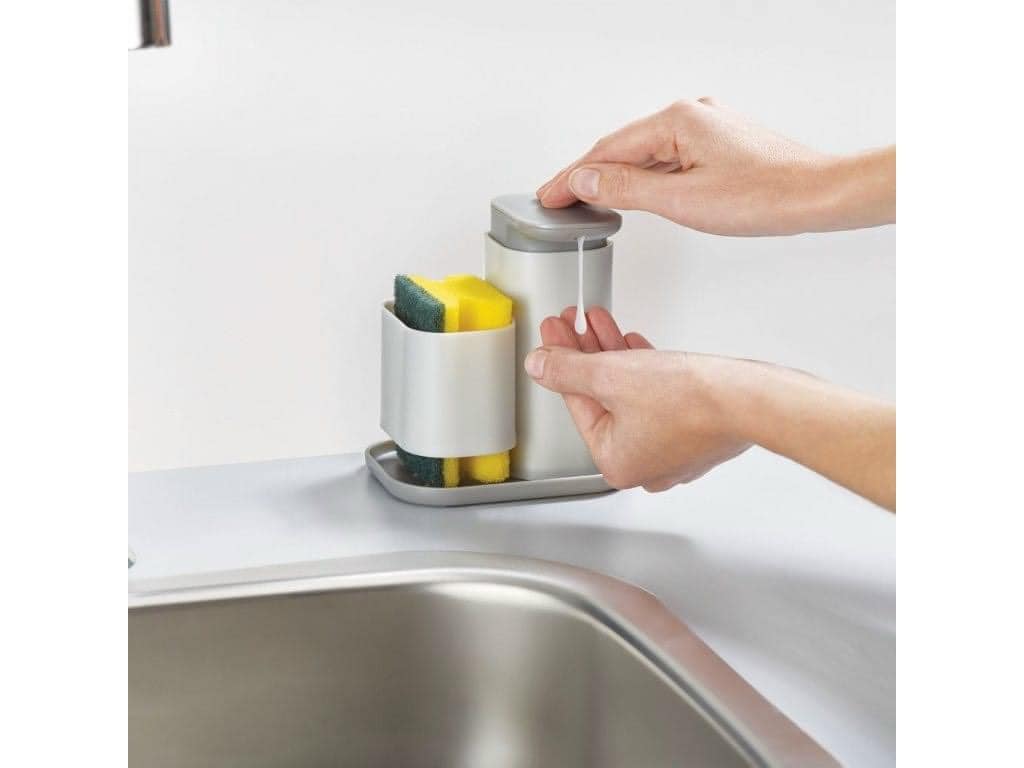 Bình bơm xà phòng kèm ngăn đựng miếng rửa chén Joseph Joseph Duo Hàng chính hãng