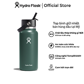 Bình Nước Giữ Lạnh Hydro Flask Wide Flex Straw Cap 32 oz (946ml) – W32BFS Hàng chính hãng (Season 2024)