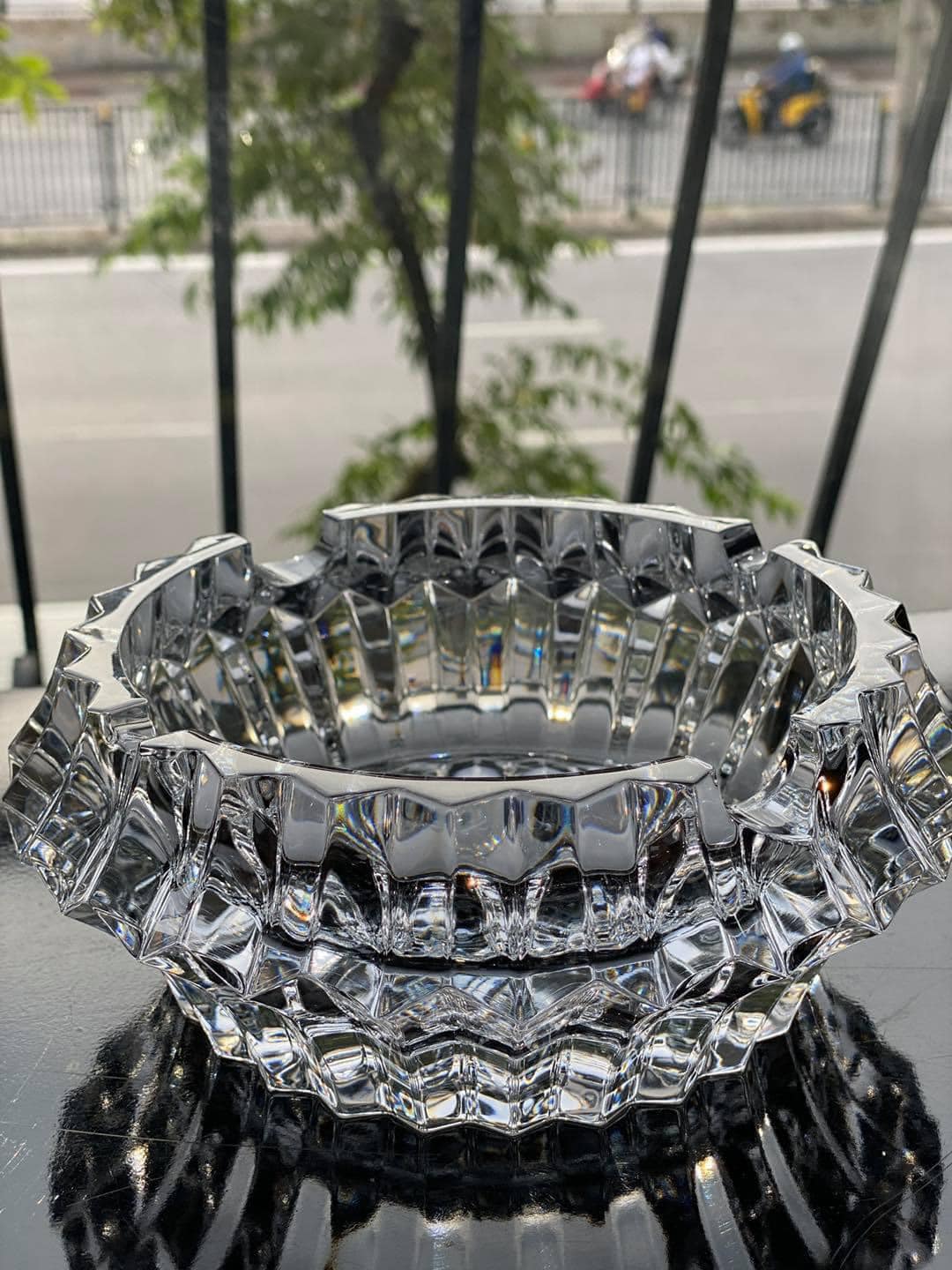 Gạt tàn pha lê Rogaska Crown Jewel 20cm Hàng chính hãng