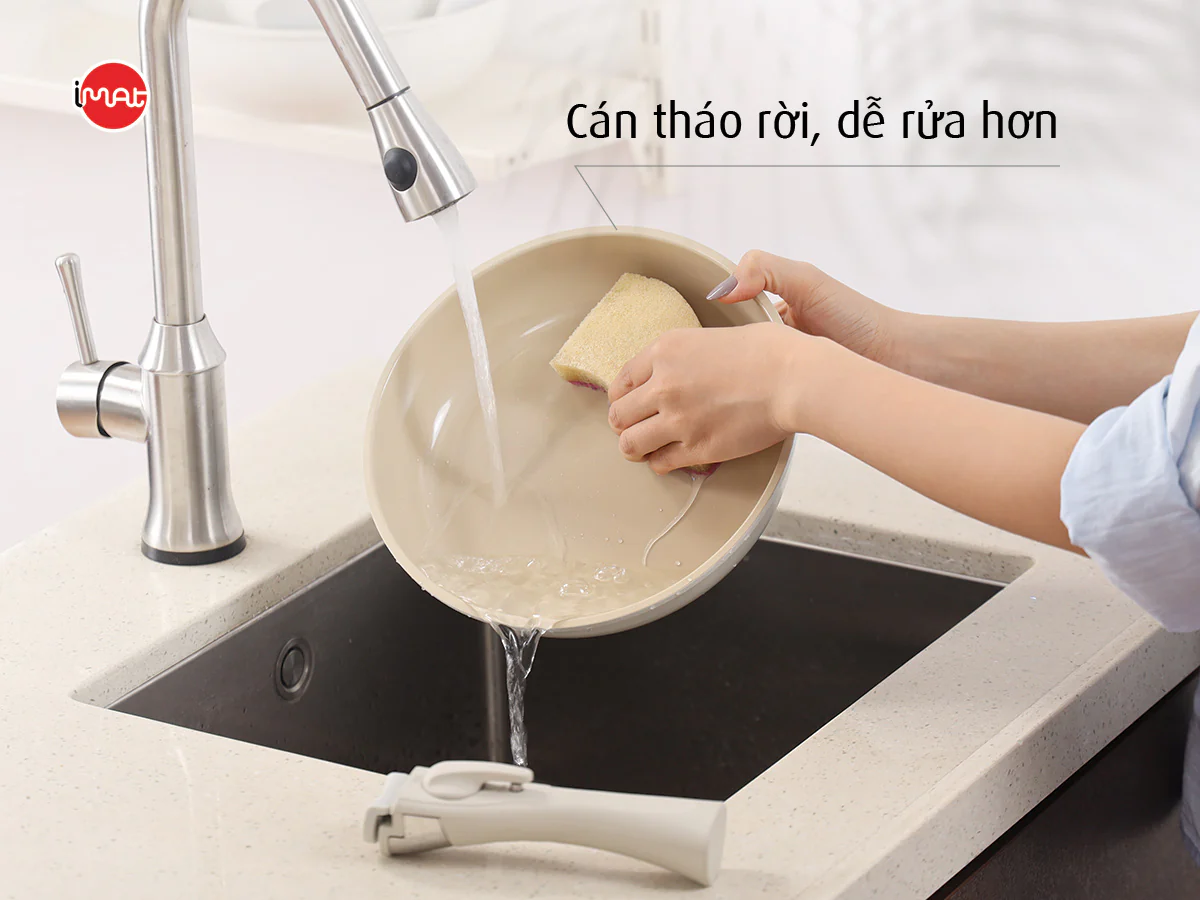 Bộ 3 nồi chảo cán rời Neoflam Hàn Quốc.Bao gồm, nồi 20cm, chảo chiên 24cm, chảo xào đa năng 26cm.