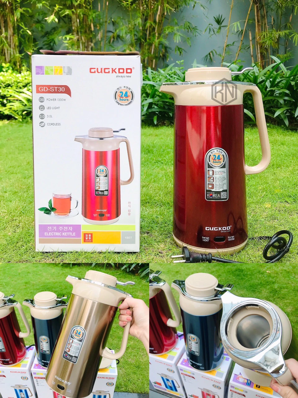 Bình Giữ Nhiệt 2 Trong 1 Kiêm Bình Siêu Tốc Điện GUGKDD GD-ST30 (3 lít) 1000W - Màu Ngẫu Nhiên - Hàng Chính Hãng