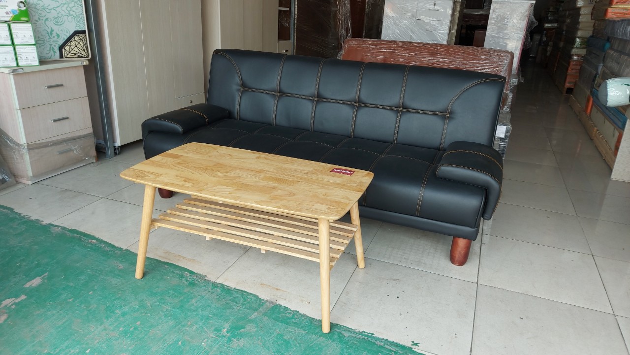 Sofa giường da xuất Nhật Juno Sofa Giường 1m8 x 1m1 x cao 45 cm ( Tặng bàn gỗ tự nhiên 50 x 100 cm )