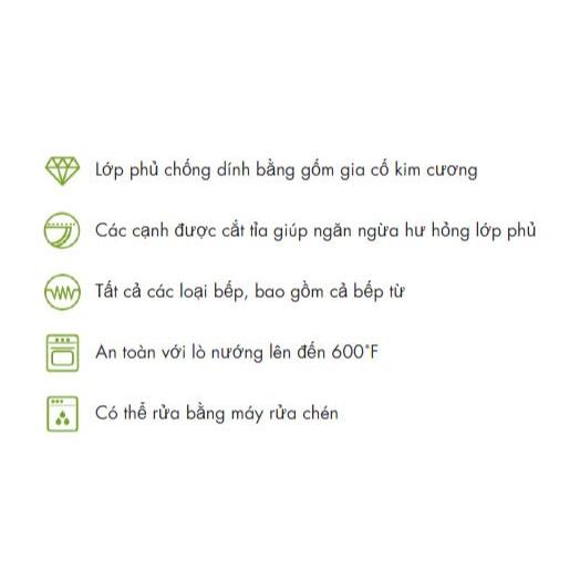 Chảo chống dính Greenpan CamQuartz 20cm lòng sâu phủ lớp chống dính tinh thể kim cương không chứa PFAS - 640479