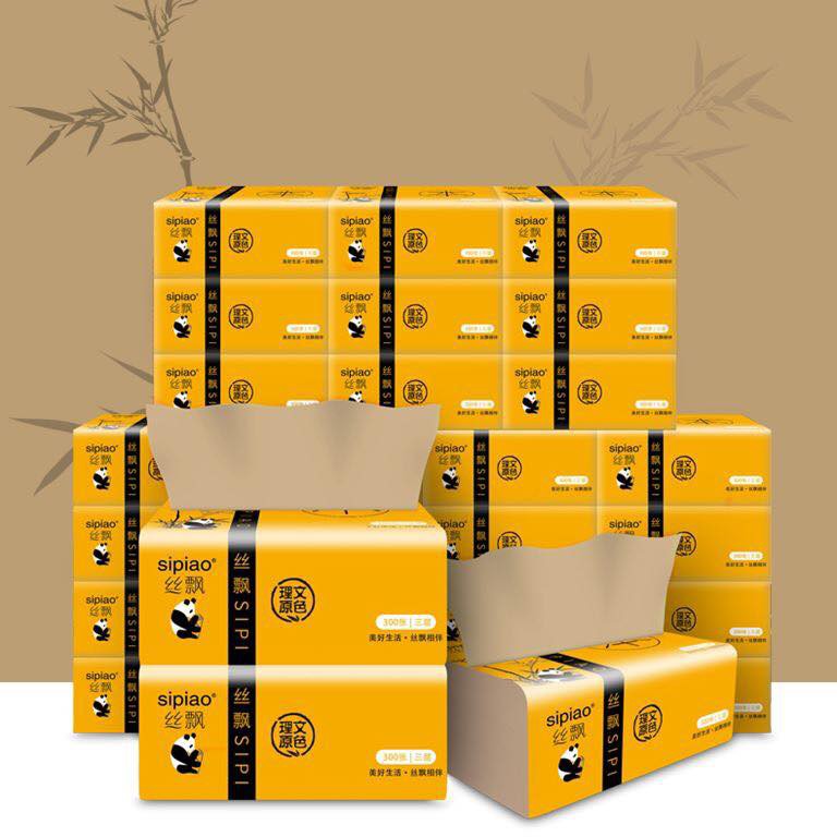 Giấy ăn gấu trúc sợi tre siêu dai (15 gói) an toàn khi sử dụng, giấy ăn an toàn không chất tẩy trắng