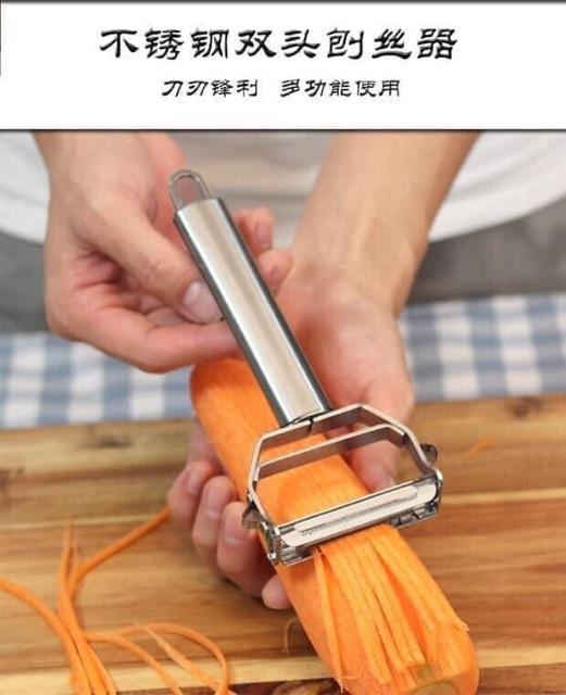 Nạo Gọt Củ Quả 2 Đầu Inox Nạo Sợi Gọt Vỏ Tất Cả Các Loại Củ Quả