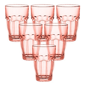 Bộ 6 Ly Thủy Tinh Rock Bar Bormioli Rocco 418980B03321990 (370ml / Ly) - Hồng Đào