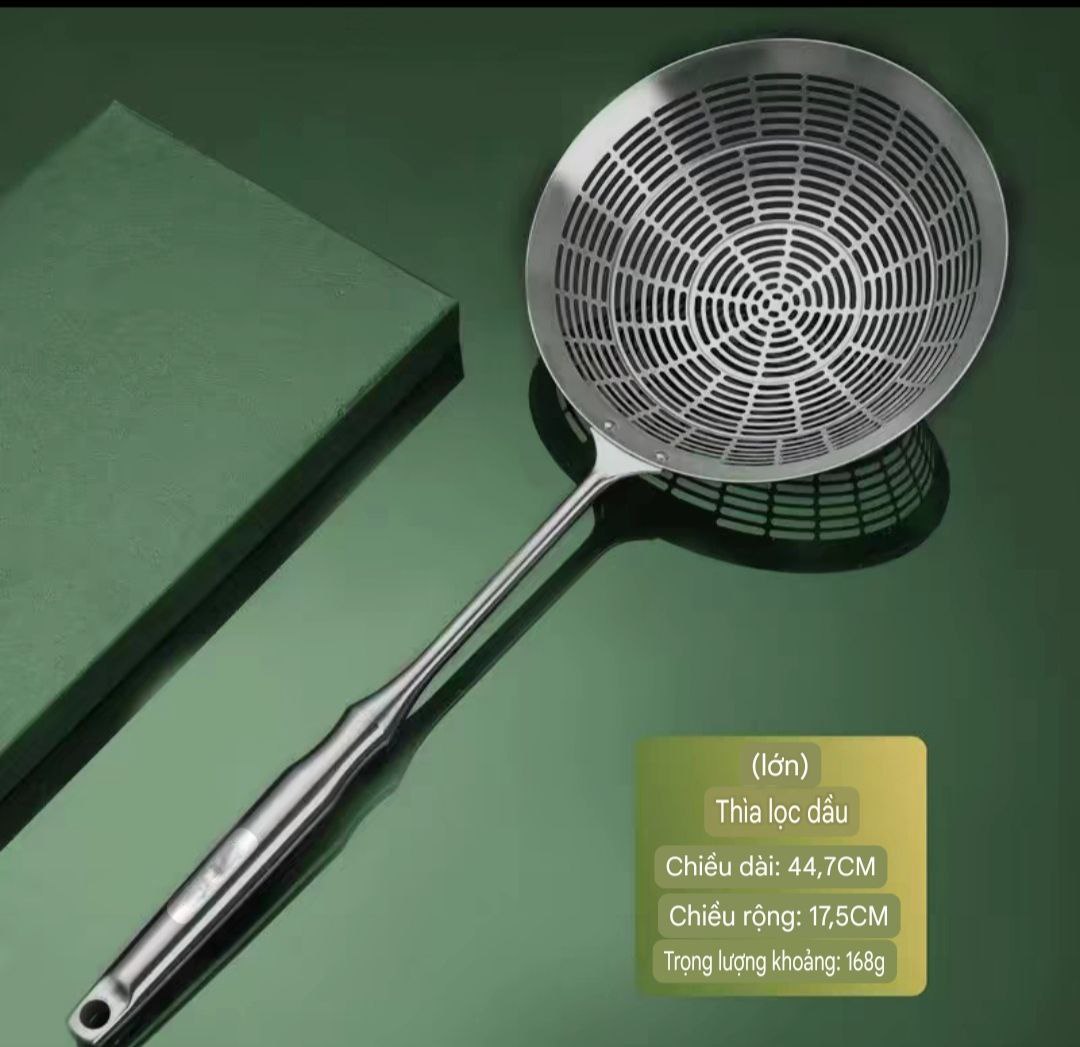 Chao Vợt Lưới Đột Dập Rổ Lọc Thức Ăn Đa Chức Năng Cho Nhà Bếp Vá Sạn Vợt INOX SUS304 Cao Cấp