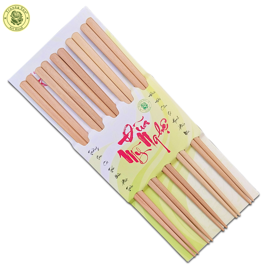 Bộ 5 Đôi Đũa Gỗ Cà Chít Tiện Đầu Tự Nhiên Mỹ Nghệ - Đồ Dùng Nhà Bếp Thương Hiệu Trường Sơn