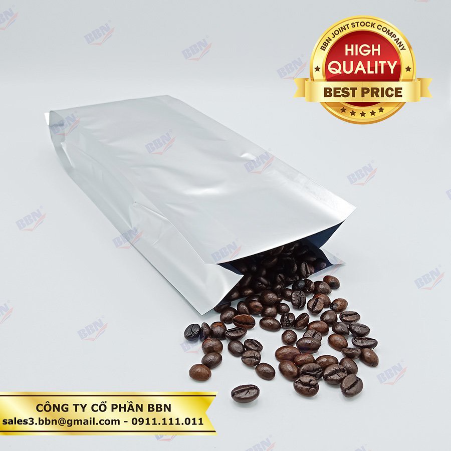 Túi 4 biên bạc 11x31 đựng 500gr cà phê