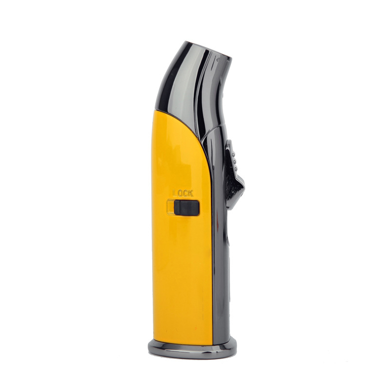 Vỏ Hột Quẹt Bật Lửa Gas COB-988 Khò 1 Tia Mạnh Mẽ Kèm Đục Tiện Lợi - Màu Vàng (KHÔNG SẴN GAS)