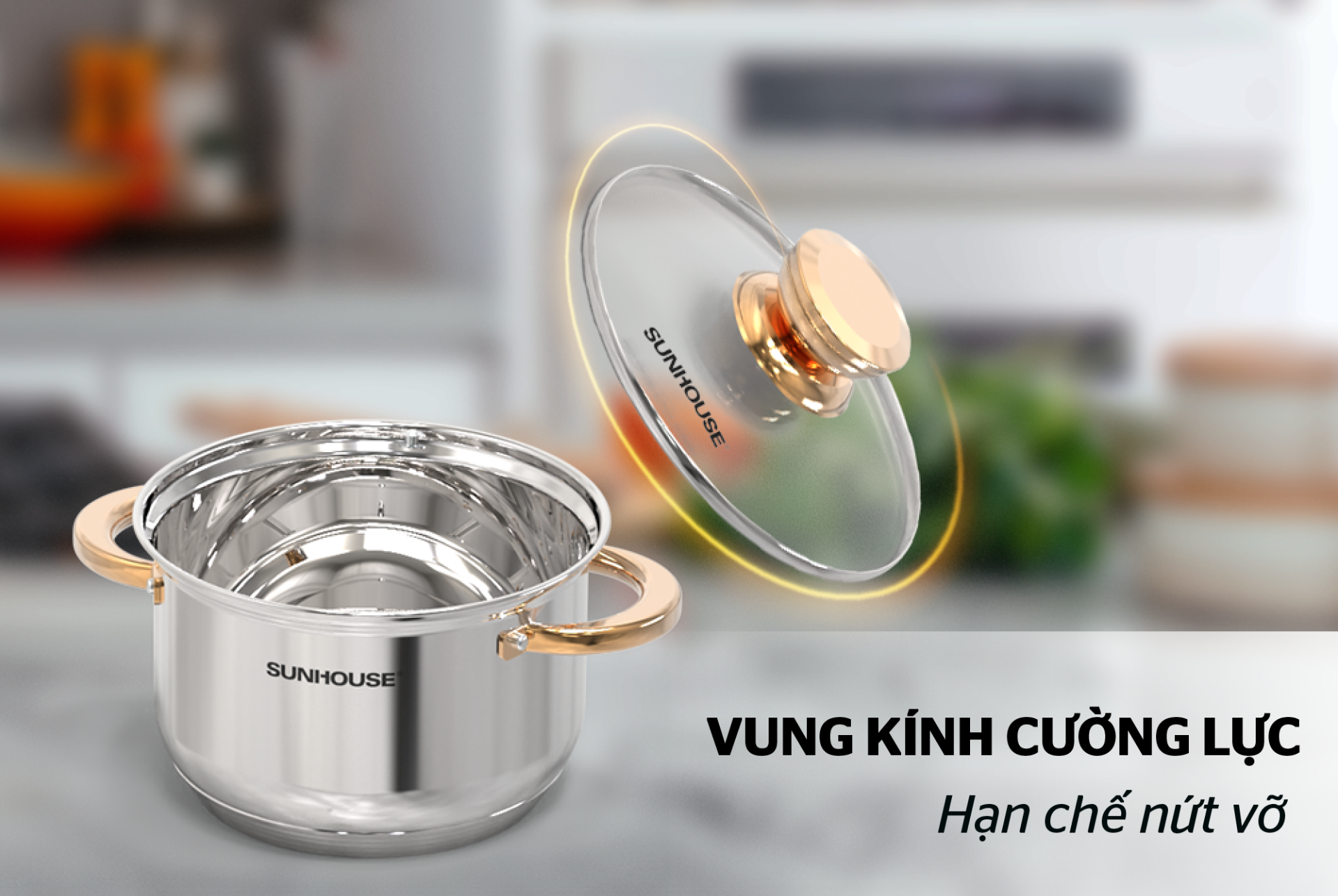 Bộ nồi chảo inox 5 đáy Sunhouse SHG789 - Hàng Chính Hãng