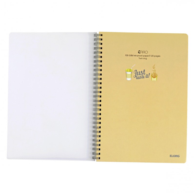 Vở lò xo kép Caro B5 bìa nhựa Klong- 120 trang; MS: 575 - Hồng