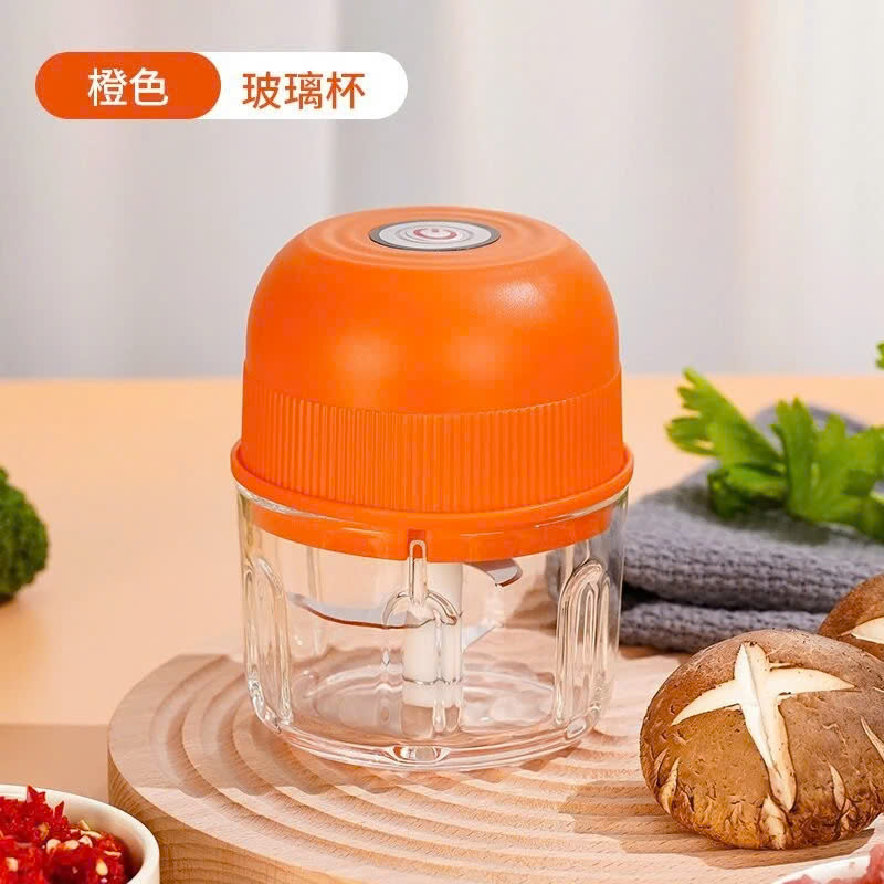 Máy xay tỏi ớt bằng tay lực nghiền mạnh với 2 lưỡi dao thép không gỉ SẠC ĐIỆN