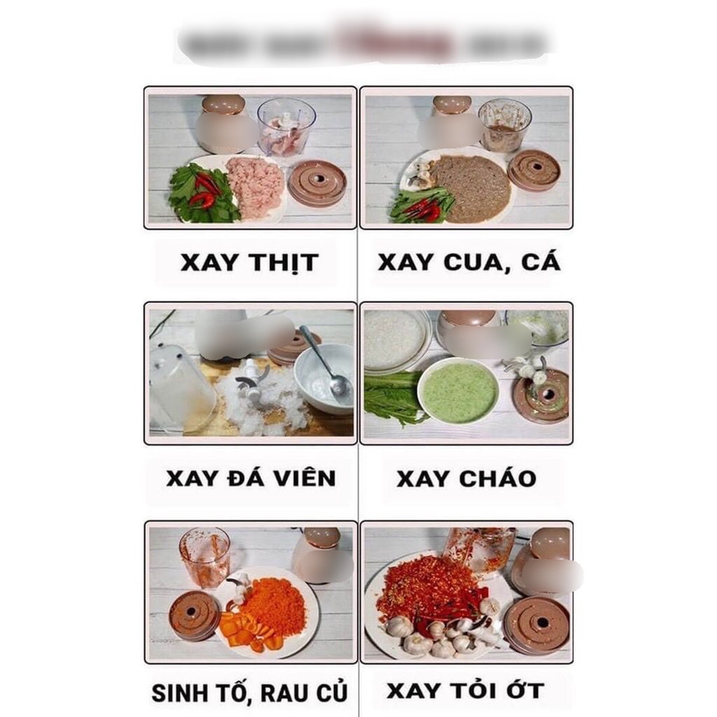 Máy xay thực phẩm nhà bếp 4 lưỡi dao siêu tốc nhỏ gọn và tiện lợi