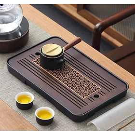 BỘ KHAY TRÀ NHẬT NÂU ĐEN PHONG CÁCH NHẬT BẢN CAO CẤP ( TẶNG DỤNG CỤ BƠM HÚT NƯỚC ,DUNG DỊCH - R -/ MH-ALK95 )