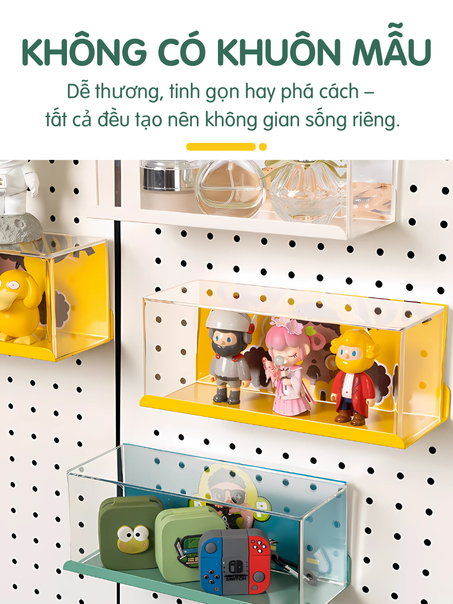 Khay đựng mica trong suốt, đặt mô hình, vật dụng, chống bụi