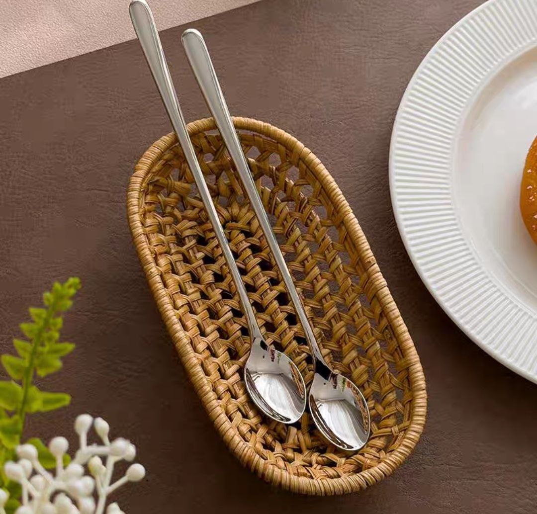 Sét 6 thìa muỗng cà phê khuấy đồ uống inox cao cấp - dài 24cm
