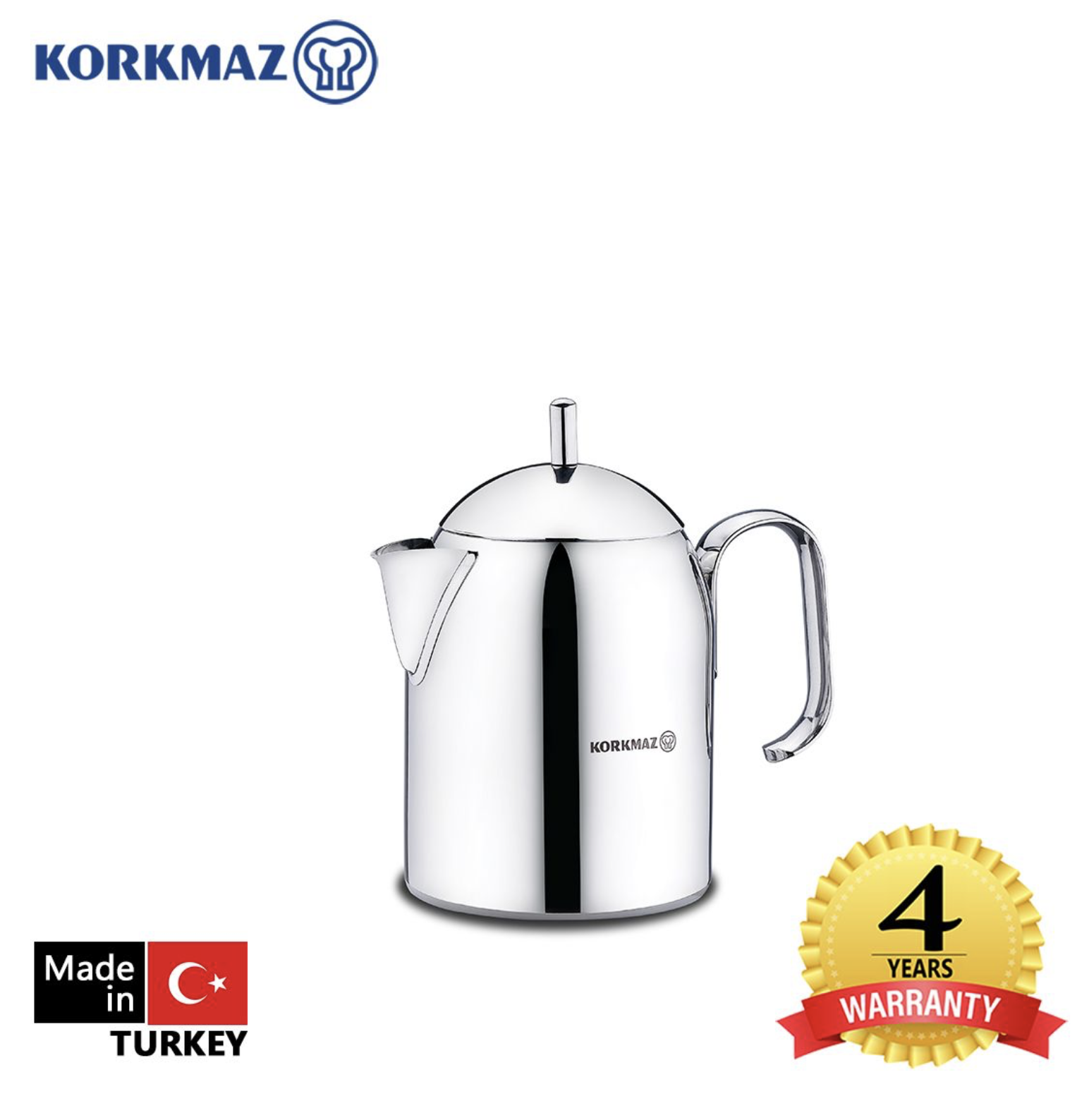 Bình ấm cà phê inox cao cấp Korkmaz Perla 0.85 lít - A283 - Hàng Chính Hãng