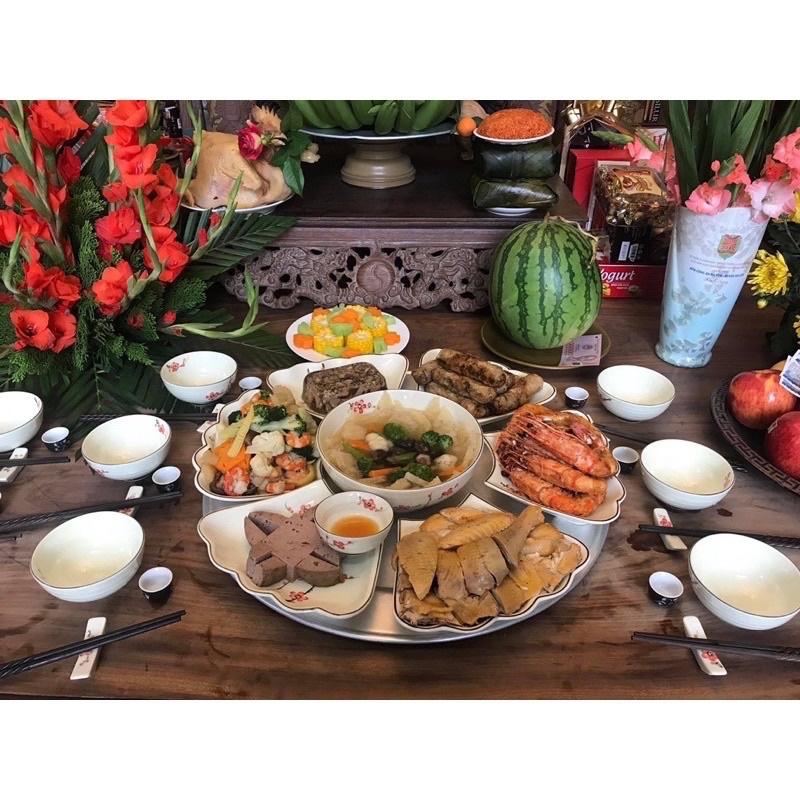 Bộ bát đĩa hoa mặt trời 15 món, men kem. Gốm sứ Bát Tràng.
