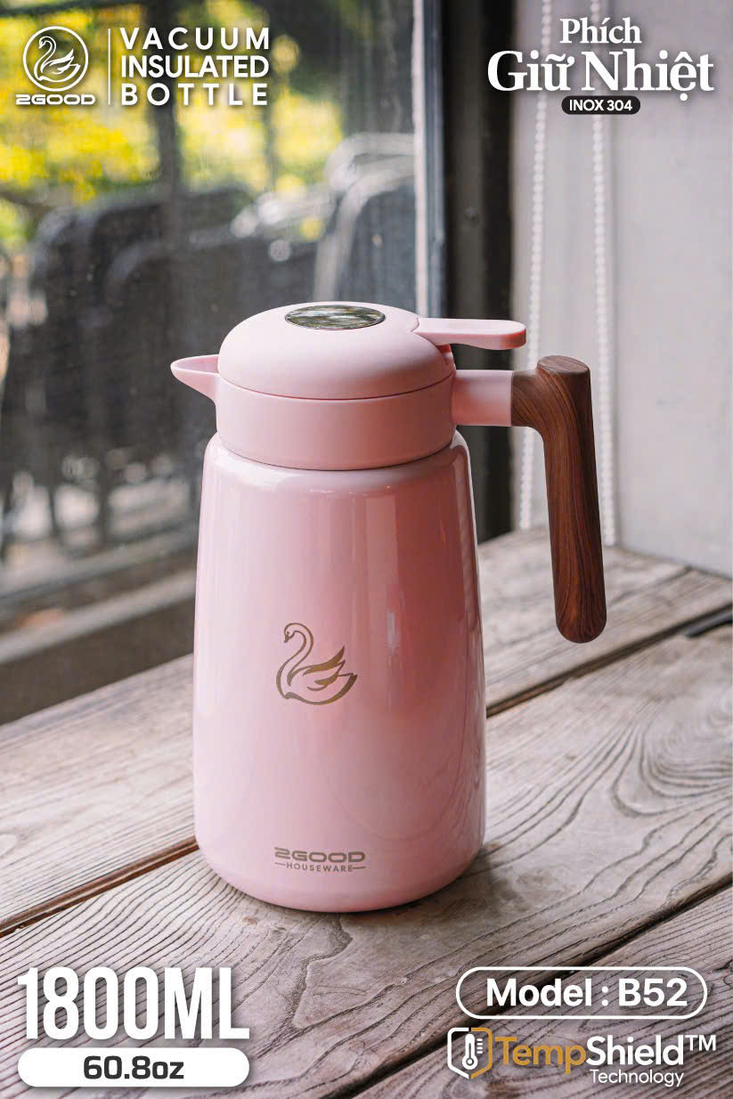 Phích - Bình thuỷ giữ nhiệt nóng lạnh 2Good B52 - Dung tích 1.8 lít - Đổi mới 5 năm