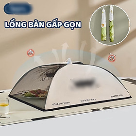 Lồng bàn gấp gọn đậy thức ăn, chất liệu vải polyester bền chắc kích thước 70cm, chống bụi , vô cùng tiện lợi