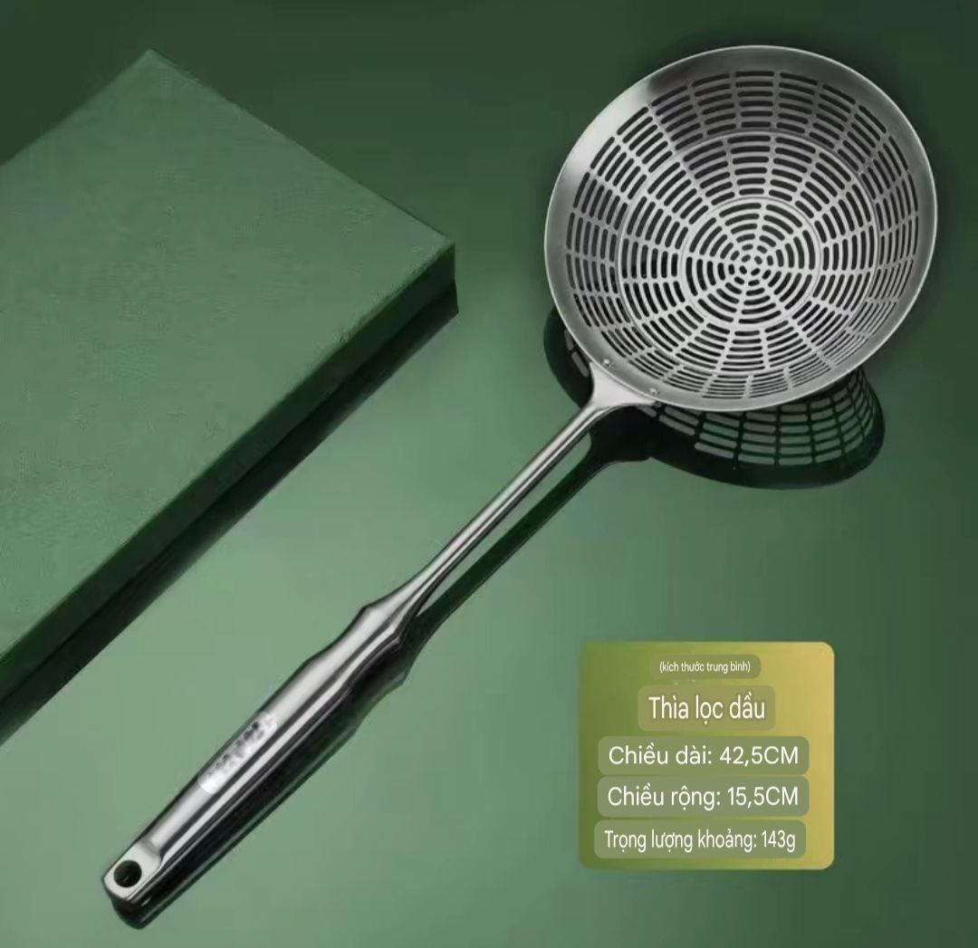 Chao Vợt Lưới Đột Dập Rổ Lọc Thức Ăn Đa Chức Năng Cho Nhà Bếp Vá Sạn Vợt INOX SUS304 Cao Cấp